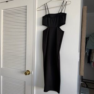 Hello Molly Cut Out Black Midi Dress Small
